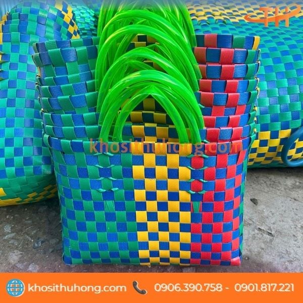 Giỏ đan bằng dây đai nhựa PP bền chắc Giỏ đan bằng dây đai nhựa PP bền chắc