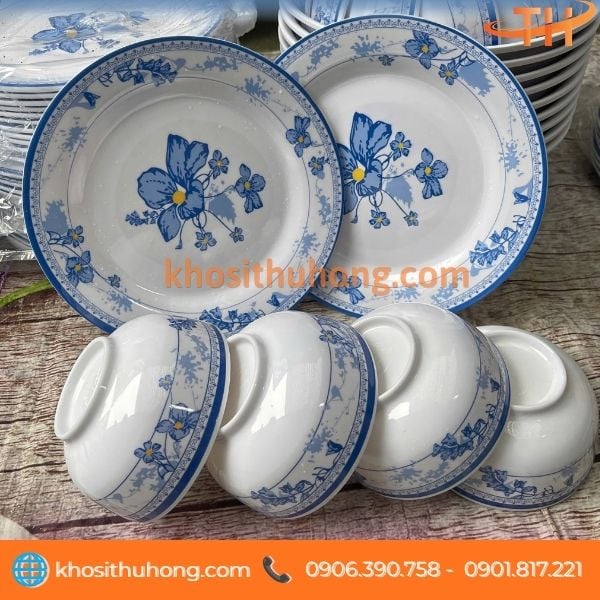 Chén dĩa tô melamine hoạ tiết hoa đa dạng kích thước Chén dĩa tô melamine hoạ tiết hoa đa dạng kích thước