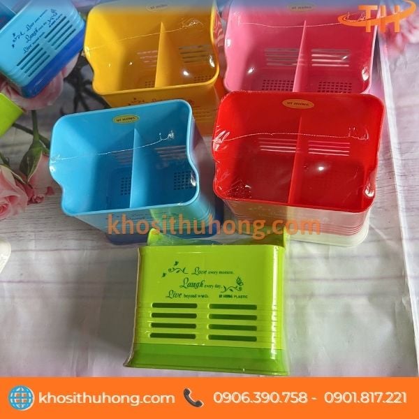 Ống đũa muỗng 2 ngăn chữ nhật tiện dụng Ống đũa muỗng 2 ngăn chữ nhật tiện dụng