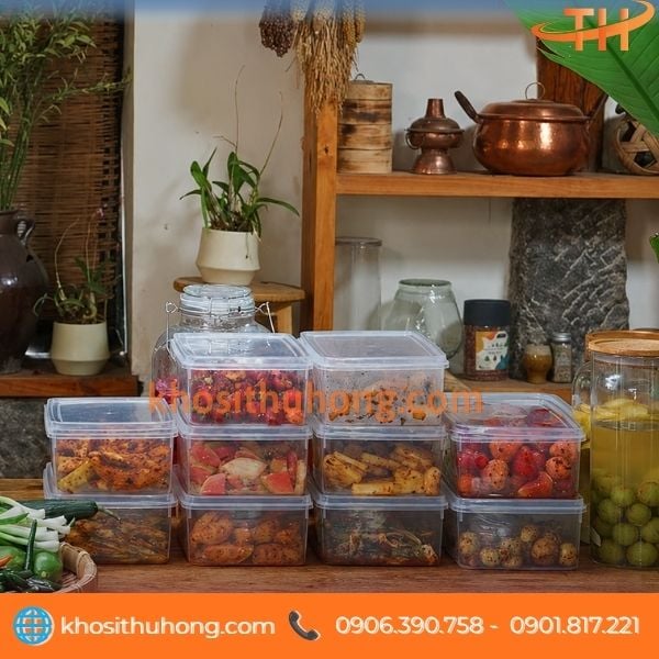 Hộp nhựa PP thân trong suốt dễ nhận biết đồ dùng bên trong tiện lợi Hộp nhựa PP thân trong suốt dễ nhận biết đồ dùng bên trong tiện lợi