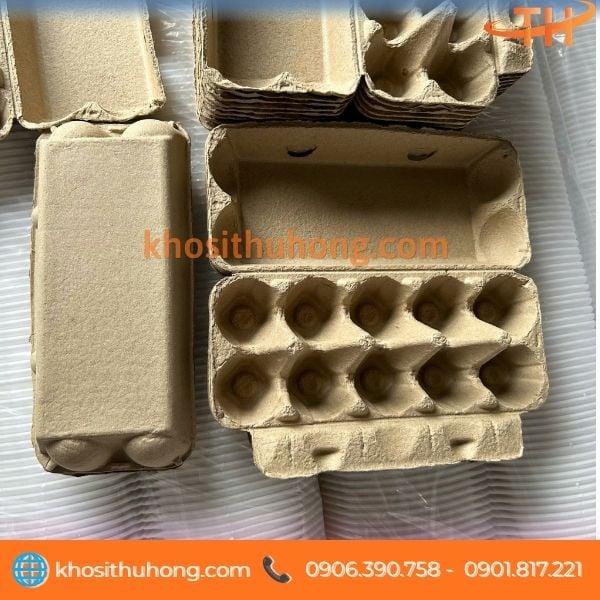 Khay giấy đựng trứng 10 quả có nắp liền khay Khay giấy đựng trứng 10 quả có nắp liền khay
