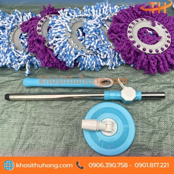Cây lau nhà với thiết kế dễ tháo lắp và thay bông lau khi cần Cây lau nhà với thiết kế dễ tháo lắp và thay bông lau khi cần
