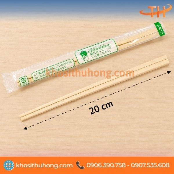 Đũa gỗ dùng một lần kèm tăm 20 cm Đũa gỗ dùng một lần kèm tăm 20 cm