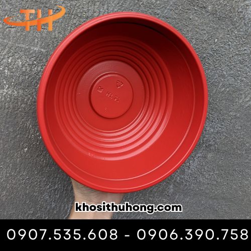 Tô nhựa đỏ đen đựng mì trộn