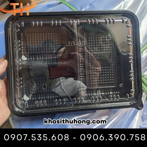 Hộp nhựa đế đen nắp trong