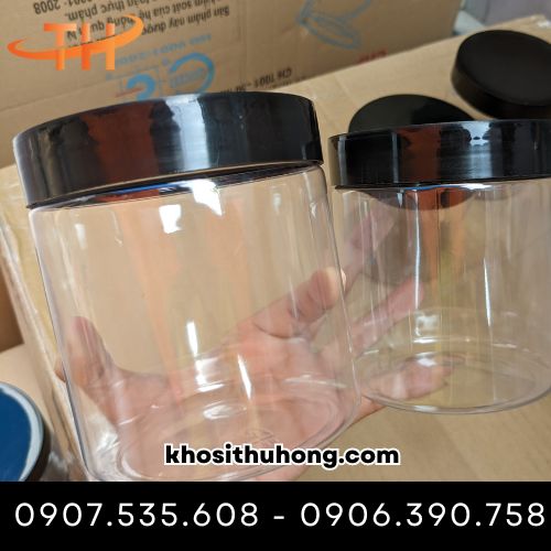 Hũ nhựa pet nắp nhựa đen