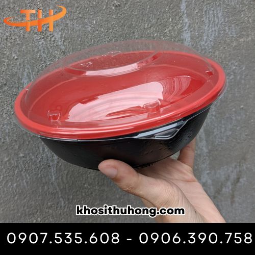 Tô nhựa đỏ đen