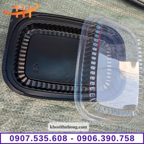 Hộp nhựa đế đen nắp trong