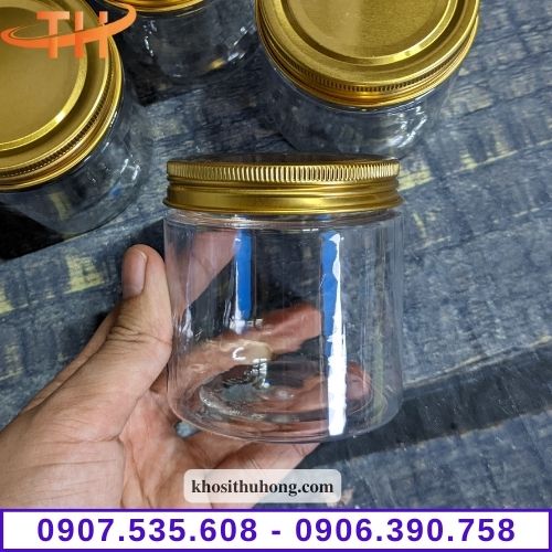 Hũ nhựa pet nắp nhôm vàng