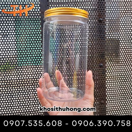 Hũ nhựa pet nắp nhôm vàng