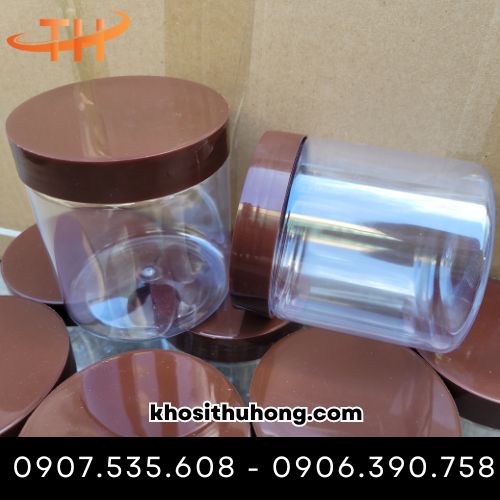 Hũ nhựa PET nắp nhựa màu nâu