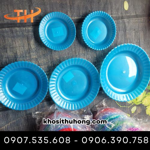 Dĩa nhựa xanh dương