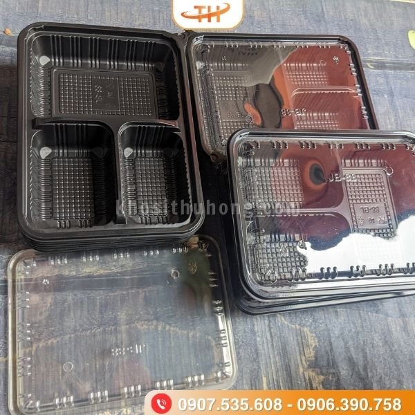 Hộp nhựa đế đen 3 ngăn Hộp nhựa đế đen 3 ngăn