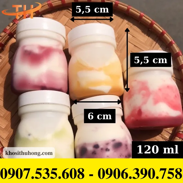 Kích thước hũ sữa chua nhựa 120ml Kích thước hũ sữa chua nhựa 120ml