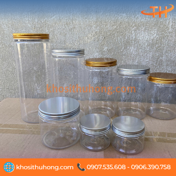 Hũ nhựa PET nắp nhôm vàng, nắp nhôm bạc giá sỉ tại Thu Hồng Hũ nhựa PET nắp nhôm vàng, nắp nhôm bạc giá sỉ tại Thu Hồng