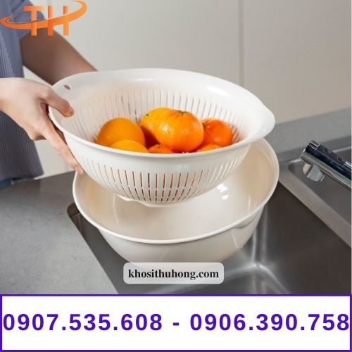 Bộ thau rổ nhựa nhiều màu