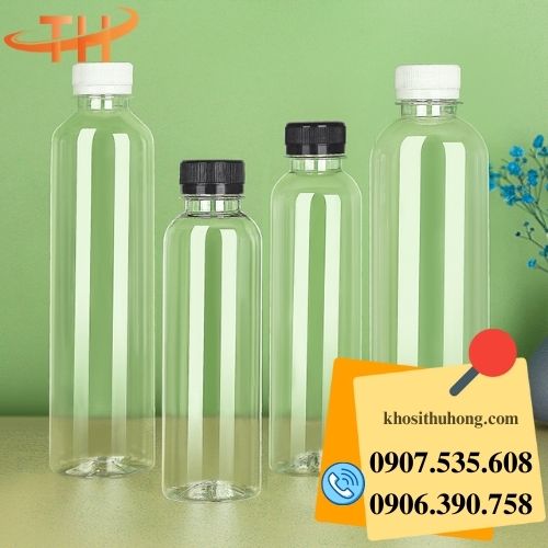 chai 1 lít đựng trà sữa