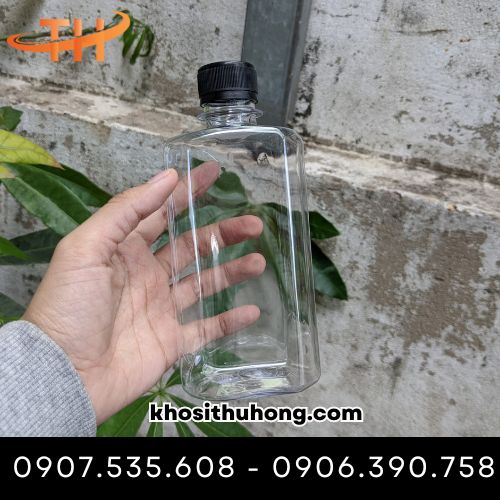 Chai nhựa dẹp 330ml đựng cà phê muối