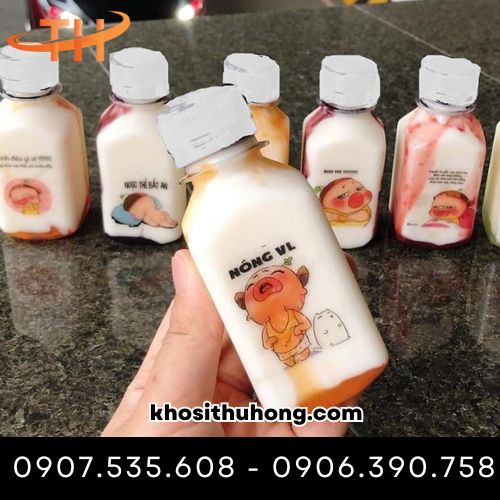 Chai nhựa vuông đựng sữa chua