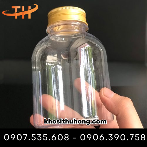 Chai nhựa tròn lùn miệng rộng