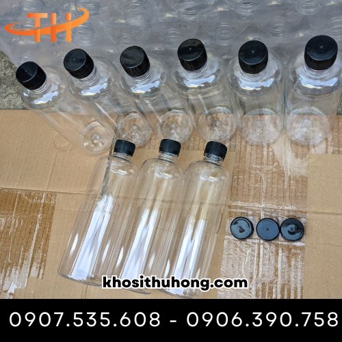 Chai nhựa nắp đen 1000ml
