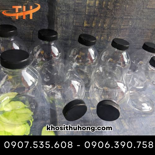 Chai nhựa tròn lun 400ml đựng nước ép