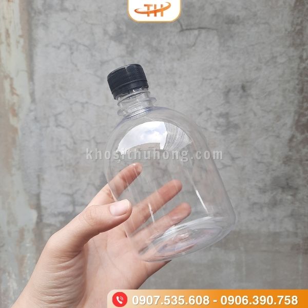 Chai nhựa tròn lùn 500ml làm từ nhựa PET cao cấp Chai nhựa tròn lùn 500ml làm từ nhựa PET cao cấp