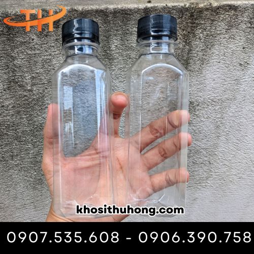 Chai nhựa vuông 330ml đựng trà sữa