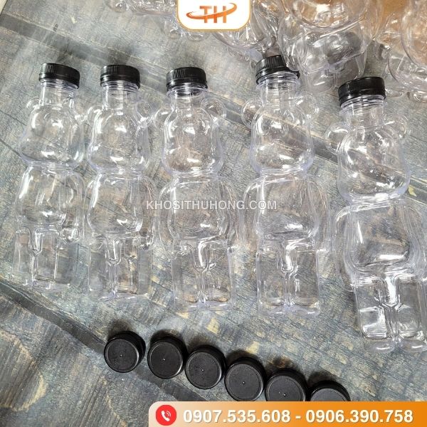 Chai trà sữa hình gấu thiết kế độc đáo Chai trà sữa hình gấu thiết kế độc đáo