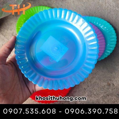 Dĩa nhựa tròn bông mai