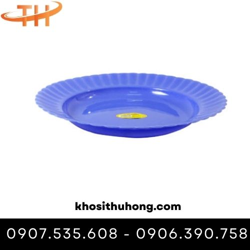 Dĩa nhựa màu xanh dương