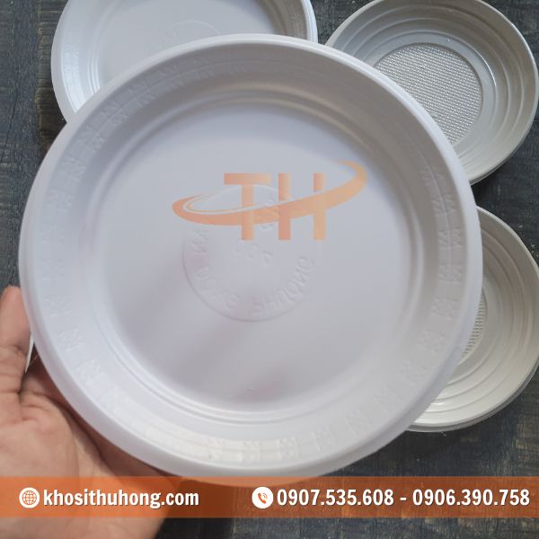 Dĩa nhựa tròn màu trắng Dĩa nhựa tròn màu trắng