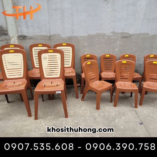 Ghế nhựa sọc thoáng khí, dày dặn chắc chắn