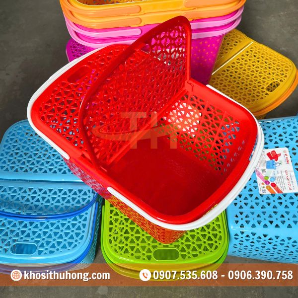 Giỏ nhựa với các lỗ thoáng khí và dễ vệ sinh Giỏ nhựa với các lỗ thoáng khí và dễ vệ sinh