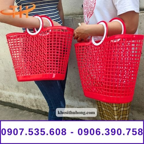 Giỏ xách nhựa quai tròn