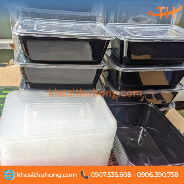 Hộp nhựa chữ nhật màu đen PP 1 ngăn Hộp nhựa chữ nhật màu đen PP 1 ngăn