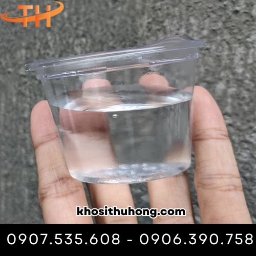 Hộp đựng nước sốt trong suốt nắp liền