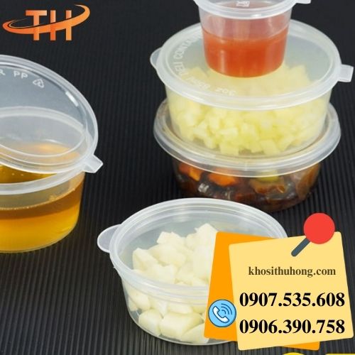 Hộp nhựa nhỏ đựng nước chấm có nắp
