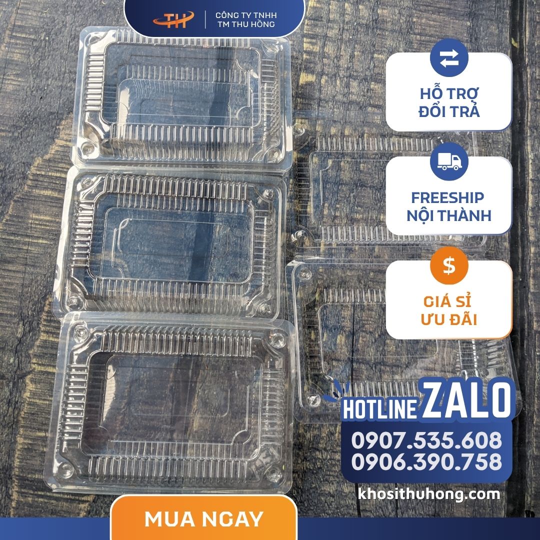 Hộp được thiết kế theo hình chữ nhật phù hợp với nhiều thực phẩm khác nhau Hộp được thiết kế theo hình chữ nhật phù hợp với nhiều thực phẩm khác nhau