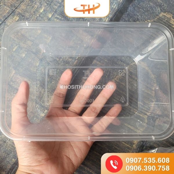 Hộp nhựa chữ nhật 1000ml dẻo dai Hộp nhựa chữ nhật 1000ml dẻo dai