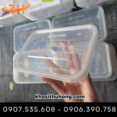 Hộp nhựa chữ nhật 750ml