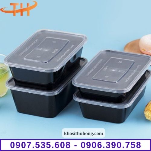 Hộp nhựa chữ nhật đáy đen
