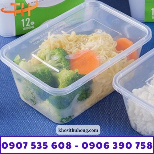 Hộp nhựa chữ nhật đựng bánh