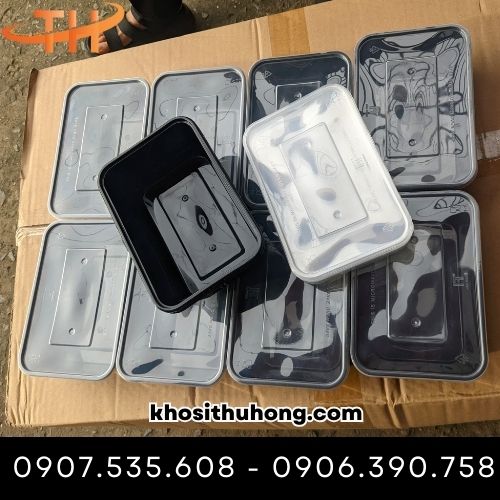 Hộp nhựa chữ nhật đựng bánh