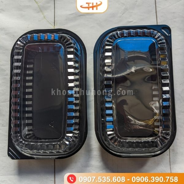 Hộp nhựa đế đen loại 1 và 2 ngăn Hộp nhựa đế đen loại 1 và 2 ngăn