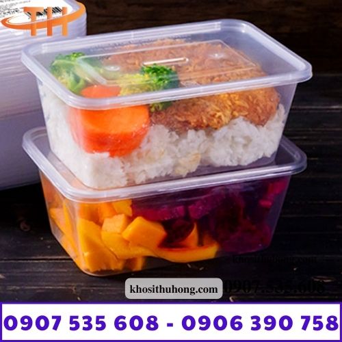 Hộp nhựa chữ nhật dùng 1 lần