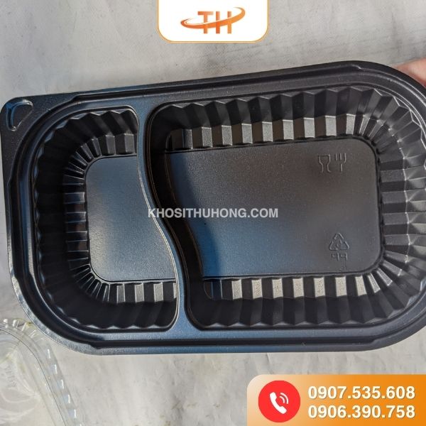 Hộp nhựa HT17 đế đen 2 ngăn giá sỉ siêu tốt Hộp nhựa HT17 đế đen 2 ngăn giá sỉ siêu tốt