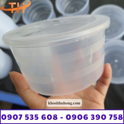 Hộp nhựa tròn có nắp 500ml