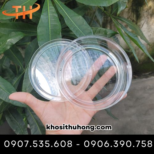 Hộp tròn mica với nắp đóng mở dễ dàng