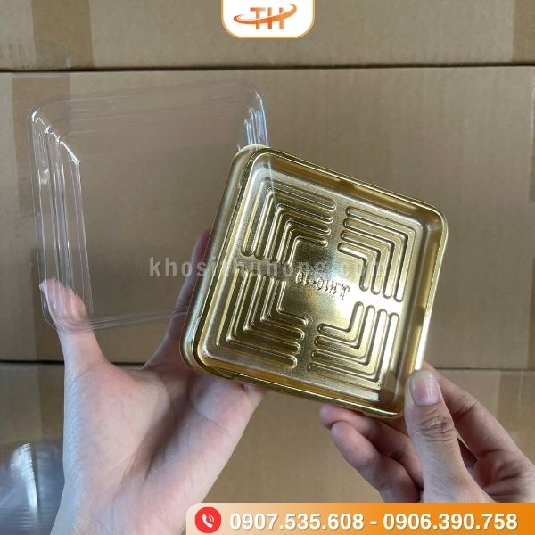 Hộp nhựa vuông đế vàng JLH10 với chất liệu an toàn Hộp nhựa vuông đế vàng JLH10 với chất liệu an toàn